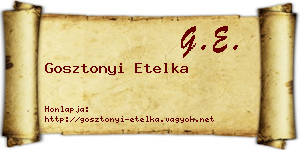 Gosztonyi Etelka névjegykártya